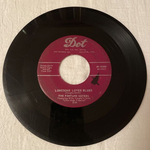 The Fontaine Sisters Voices/Lonesome Lover Blues 45RPM Dot Records 1956 - Picture 7 of 12